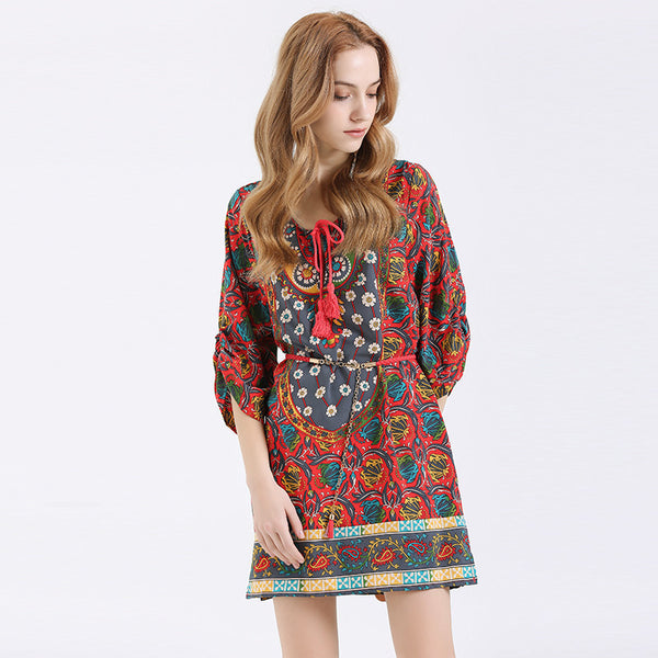 BIG SALE On Summer Bohemian Women Print Dress