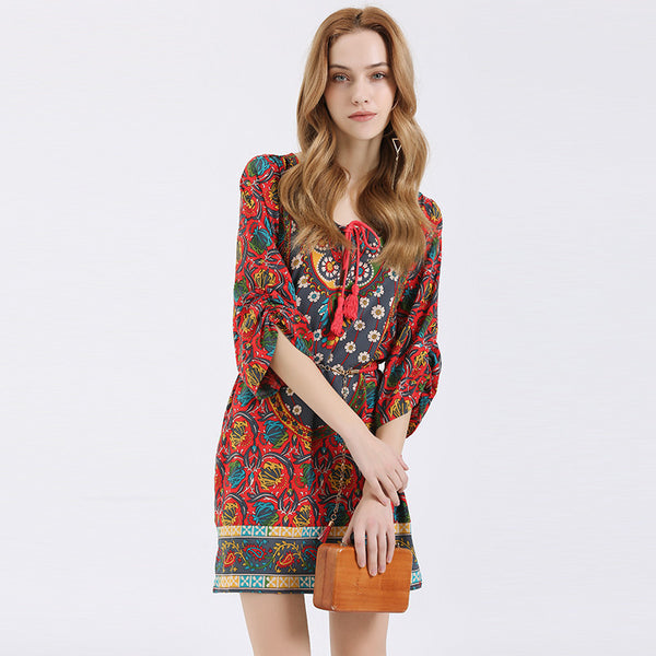 BIG SALE On Summer Bohemian Women Print Dress