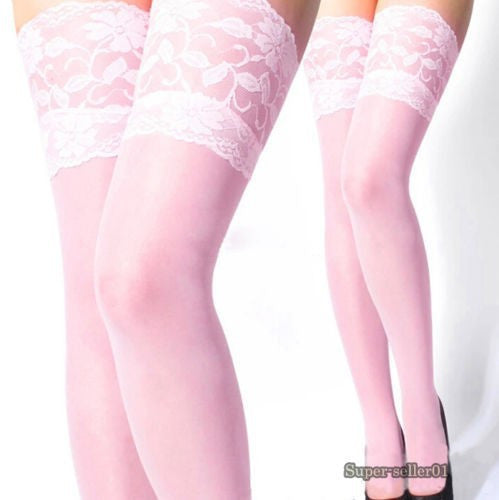 Women's  Ultrathin Lace Top Sheer Thigh High Silk Sexy Ladies Top Stockings