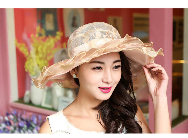 Women Sweet Cute Sun Hats Europe and American Retro Fashion Summer Sun Cap Anti UV rays