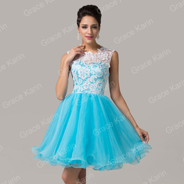 2017 home party dresses, short puffy prom dresses, high neck dresses