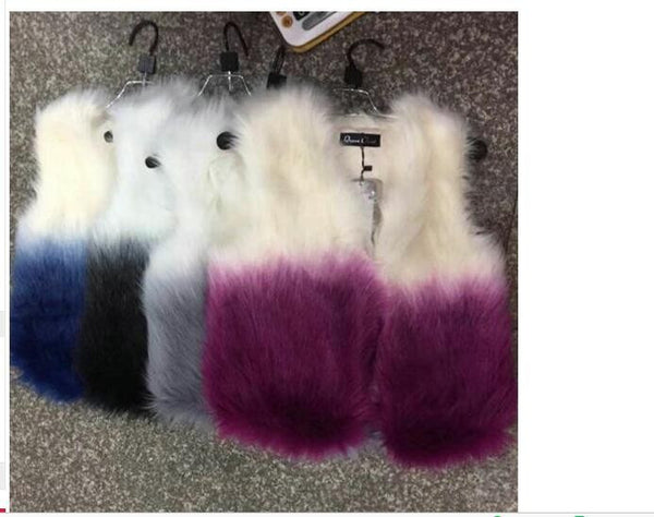 Warm winter in Europe and the United States New imitated Fox Faux fur vest with no sleeves