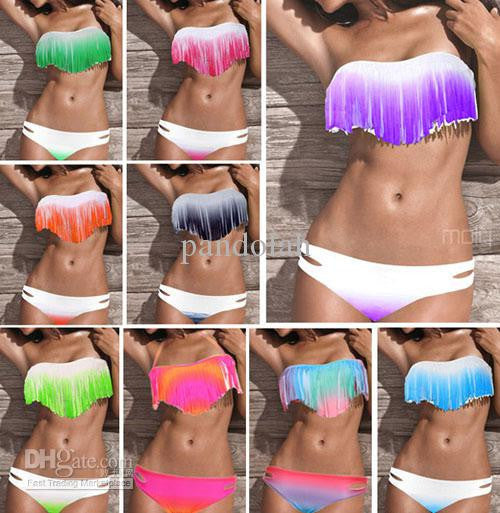 Colorful Fringe Tassels Real Class Swimsuit