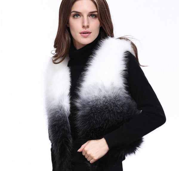 Warm winter in Europe and the United States New imitated Fox Faux fur vest with no sleeves