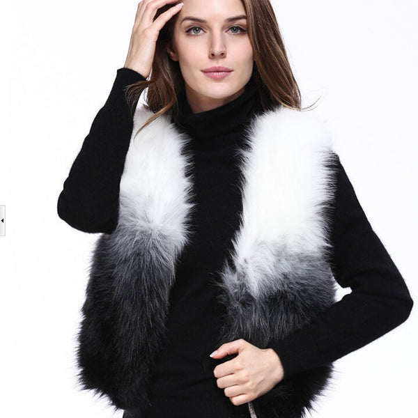 Warm winter in Europe and the United States New imitated Fox Faux fur vest with no sleeves