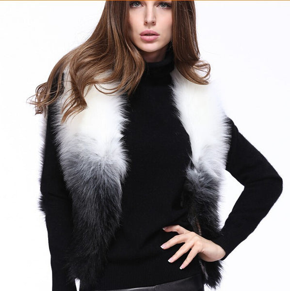 Warm winter in Europe and the United States New imitated Fox Faux fur vest with no sleeves