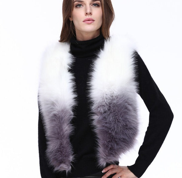 Warm winter in Europe and the United States New imitated Fox Faux fur vest with no sleeves