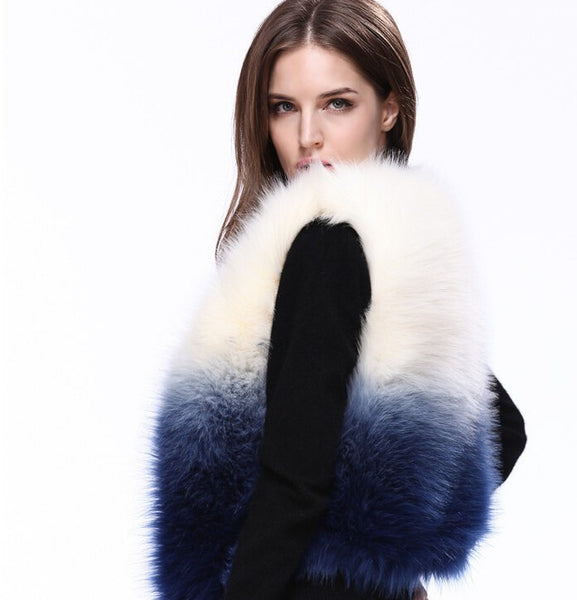 Warm winter in Europe and the United States New imitated Fox Faux fur vest with no sleeves